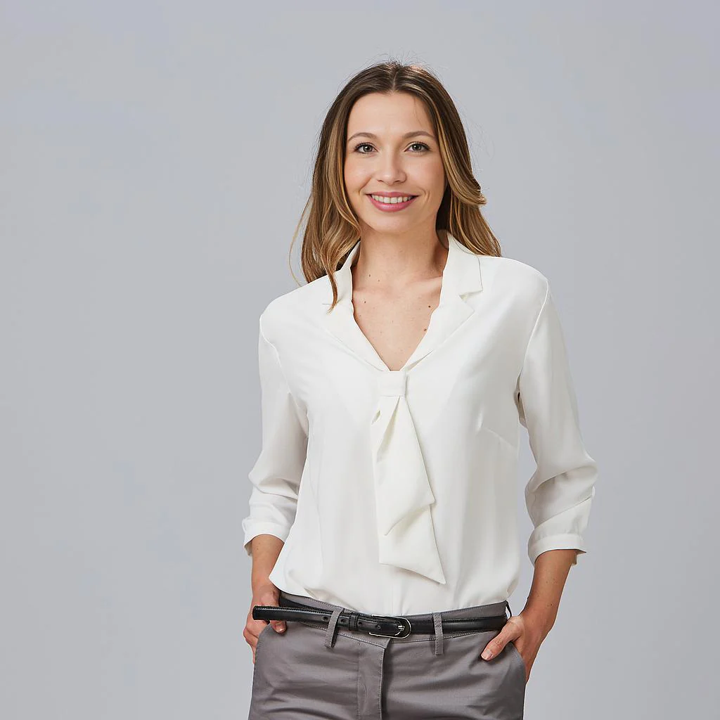 BLUSA MUJER CUELLO SOLAPA LAZO FLAVIA - Image 2