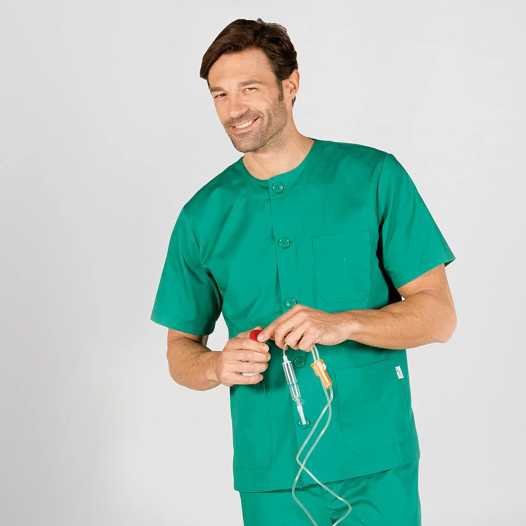 BLUSA SANITARIO UNISEX ABOTONADA COLORES - Image 2