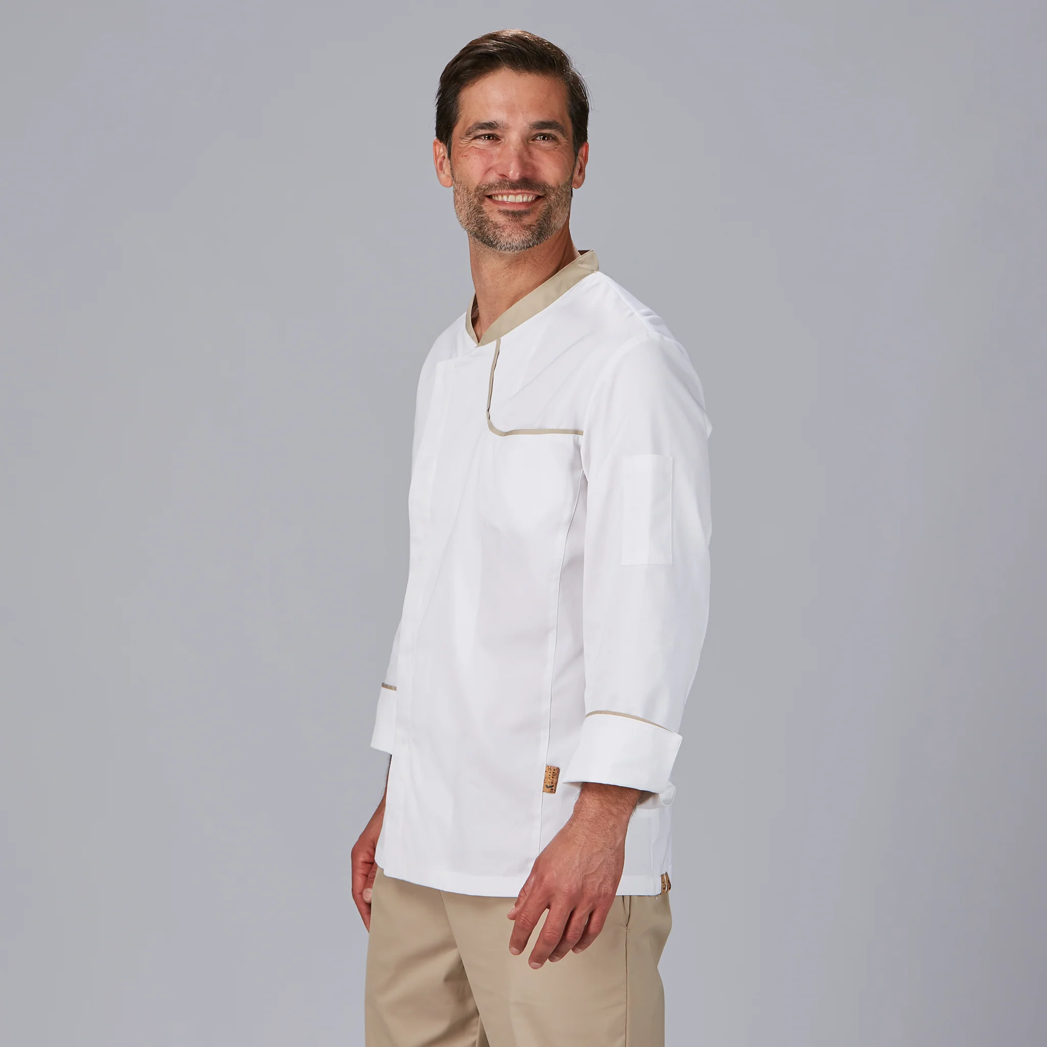 CHAQUETA COCINA HOMBRE OTERO TEJIDO RECICLADO Y ORGANICO KLOPMAN - Image 5