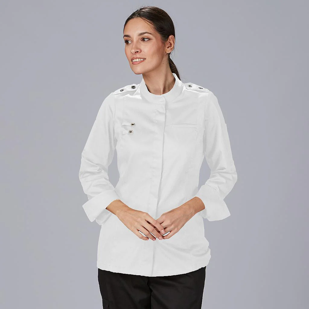 CHAQUETA COCINA MUJER SATEN ALGODON SOLA - Image 2