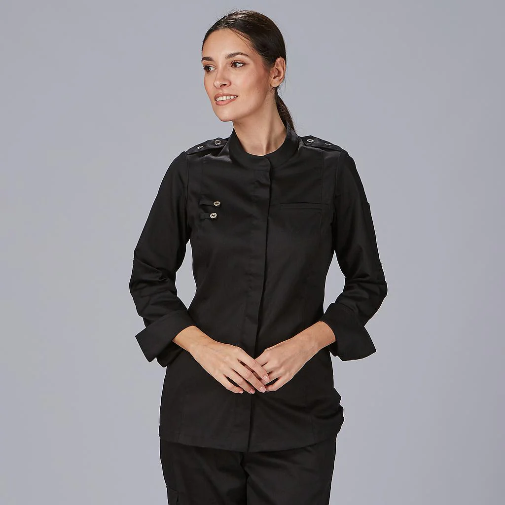 CHAQUETA COCINA MUJER SATEN ALGODON SOLA - Image 4