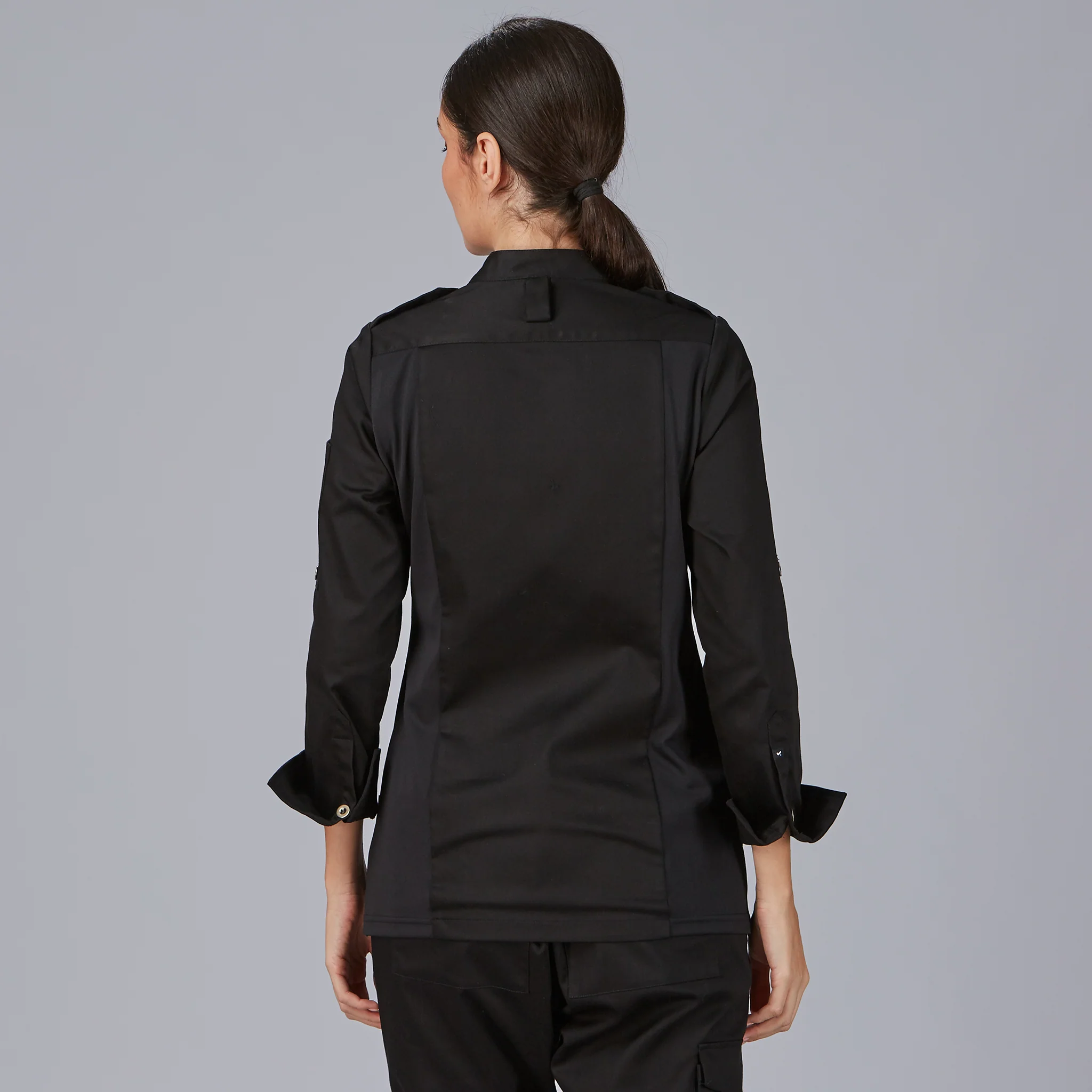 CHAQUETA COCINA MUJER SATEN ALGODON SOLA - Image 5