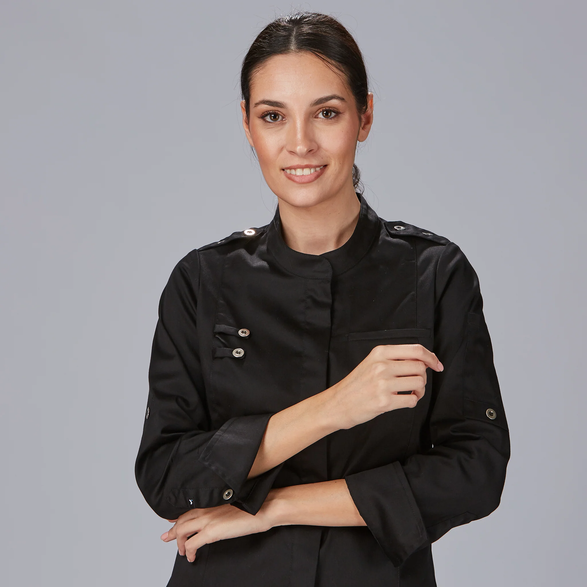 CHAQUETA COCINA MUJER SATEN ALGODON SOLA - Image 7