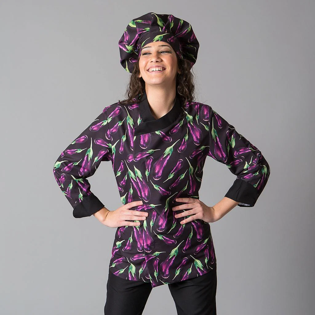 CHAQUETA COCINA UNISEX BERENJENAS - Image 2