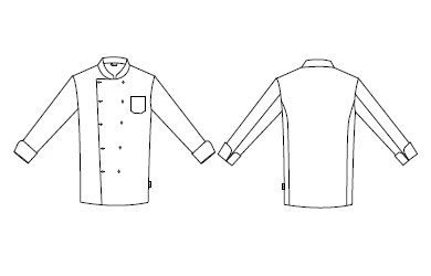 CHAQUETA COCINA UNISEX BOTON FORRADO M/L BLANCA - Image 8