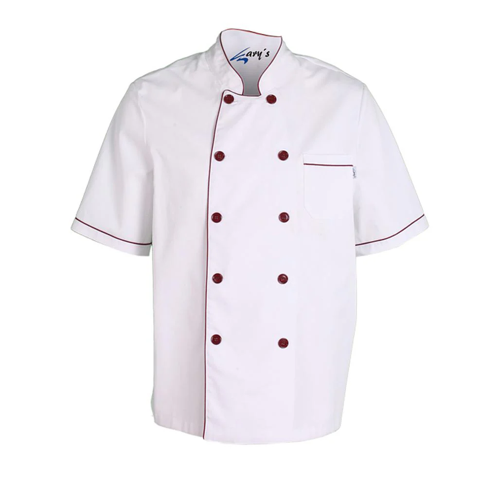 CHAQUETA COCINA UNISEX M/C BLANCA VIVO COLOR - Image 2