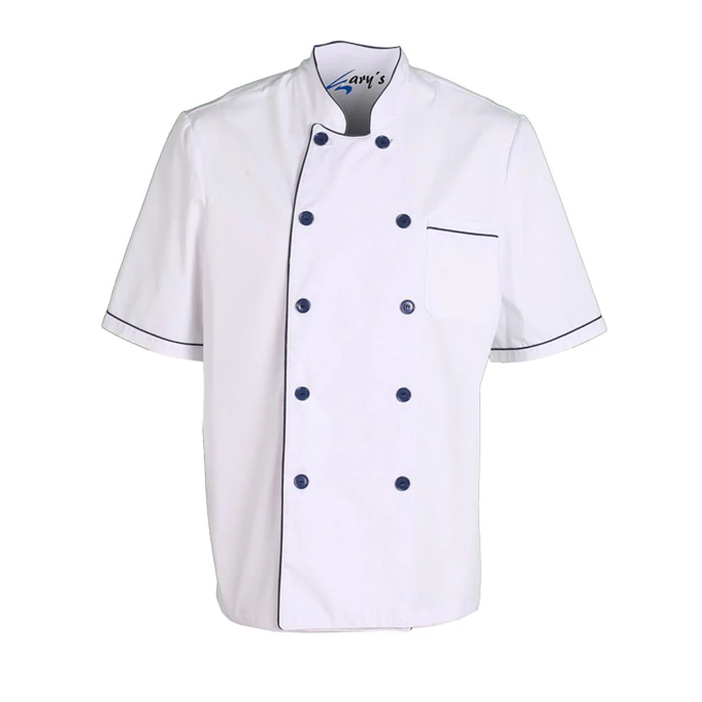 CHAQUETA COCINA UNISEX M/C BLANCA VIVO COLOR - Image 3
