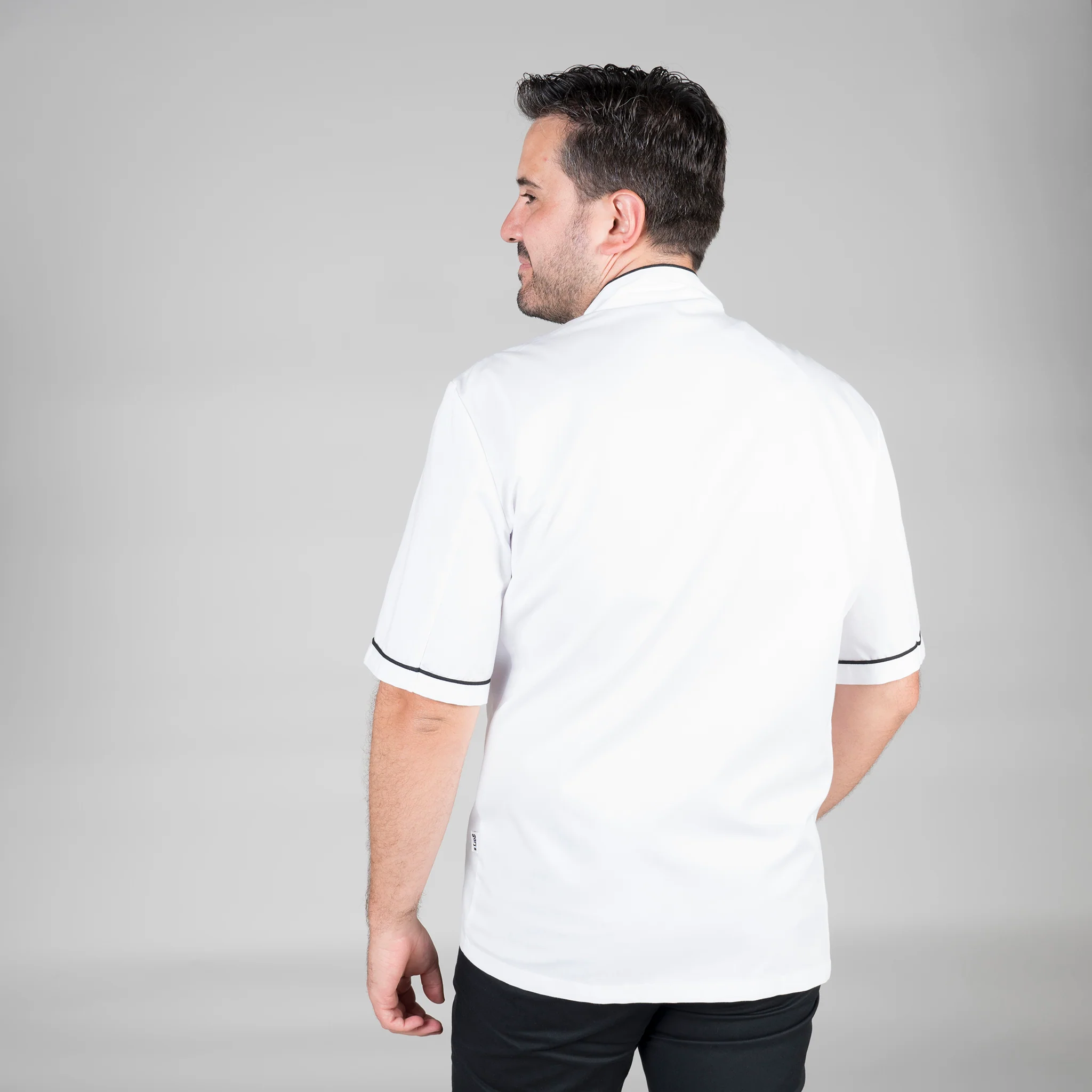 CHAQUETA COCINA UNISEX M/C BLANCA VIVO COLOR - Image 5