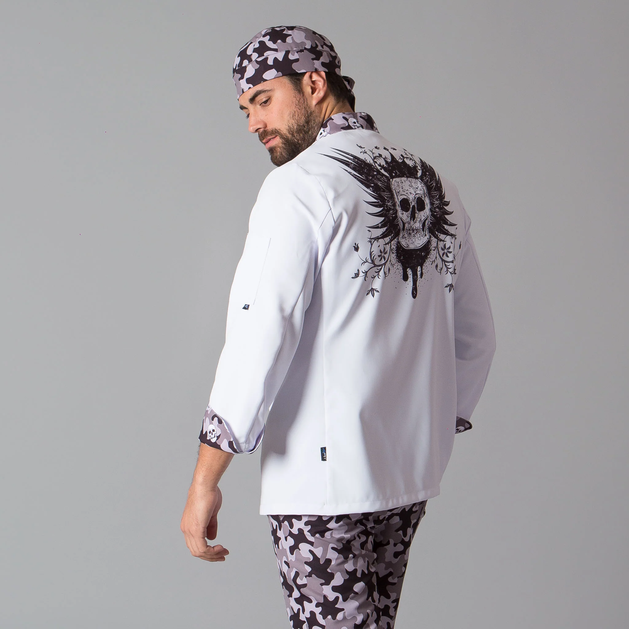 CHAQUETA COCINA UNISEX MILITAR - Image 4