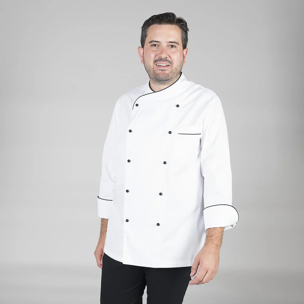 CHAQUETA COCINA UNISEX NAPOLES BLANCA VIVO COLOR - Image 5