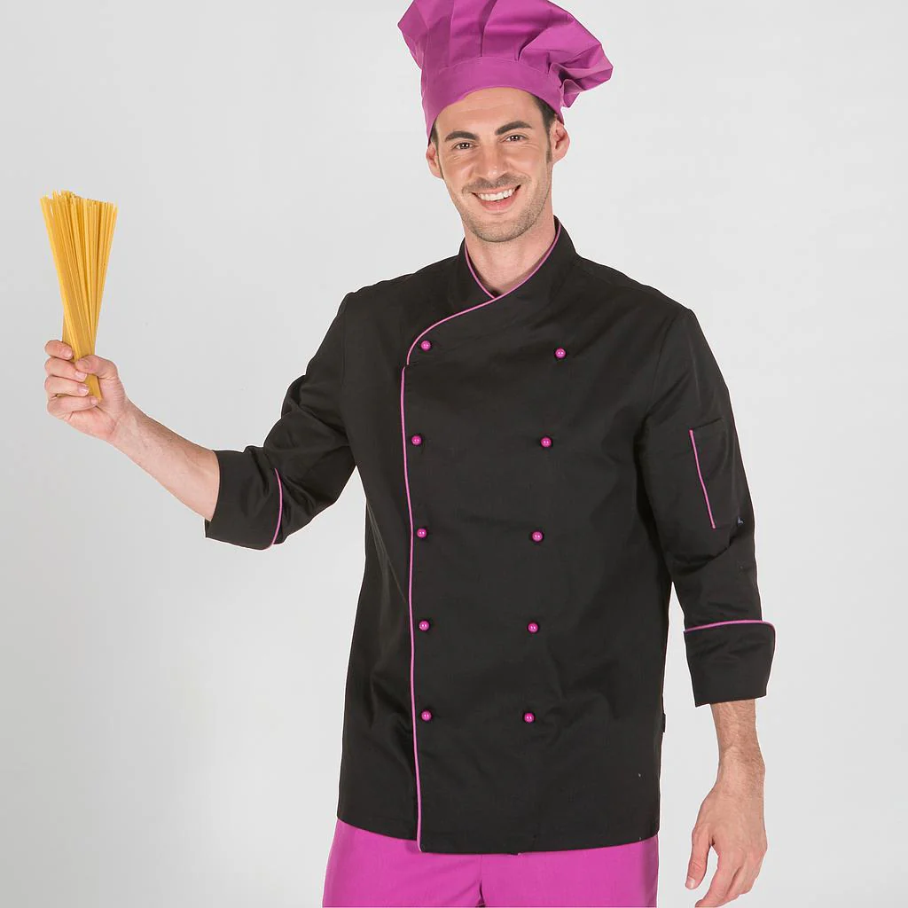 CHAQUETA COCINA UNISEX NEGRA M/L BOLS. MANGA - Image 2