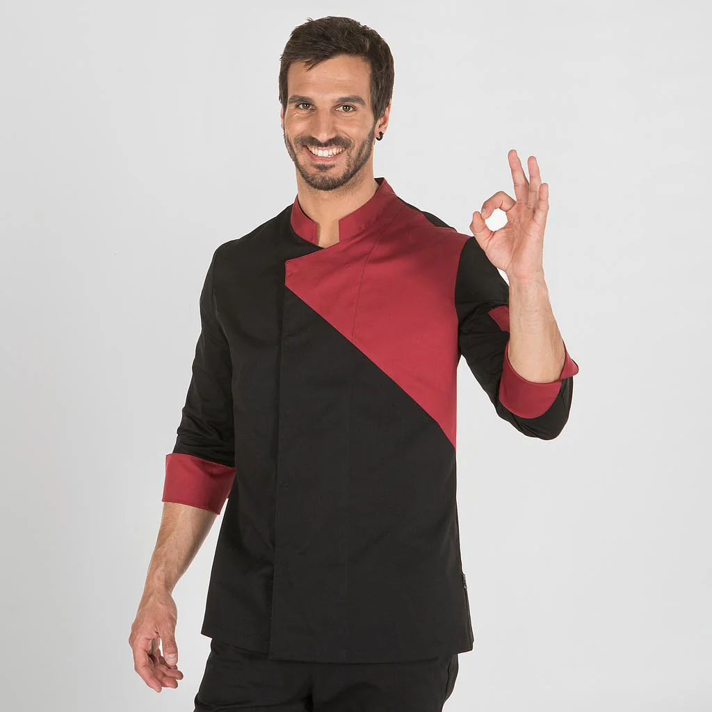 CHAQUETA COCINA UNISEX NEGRO M/L COMBI - Image 2