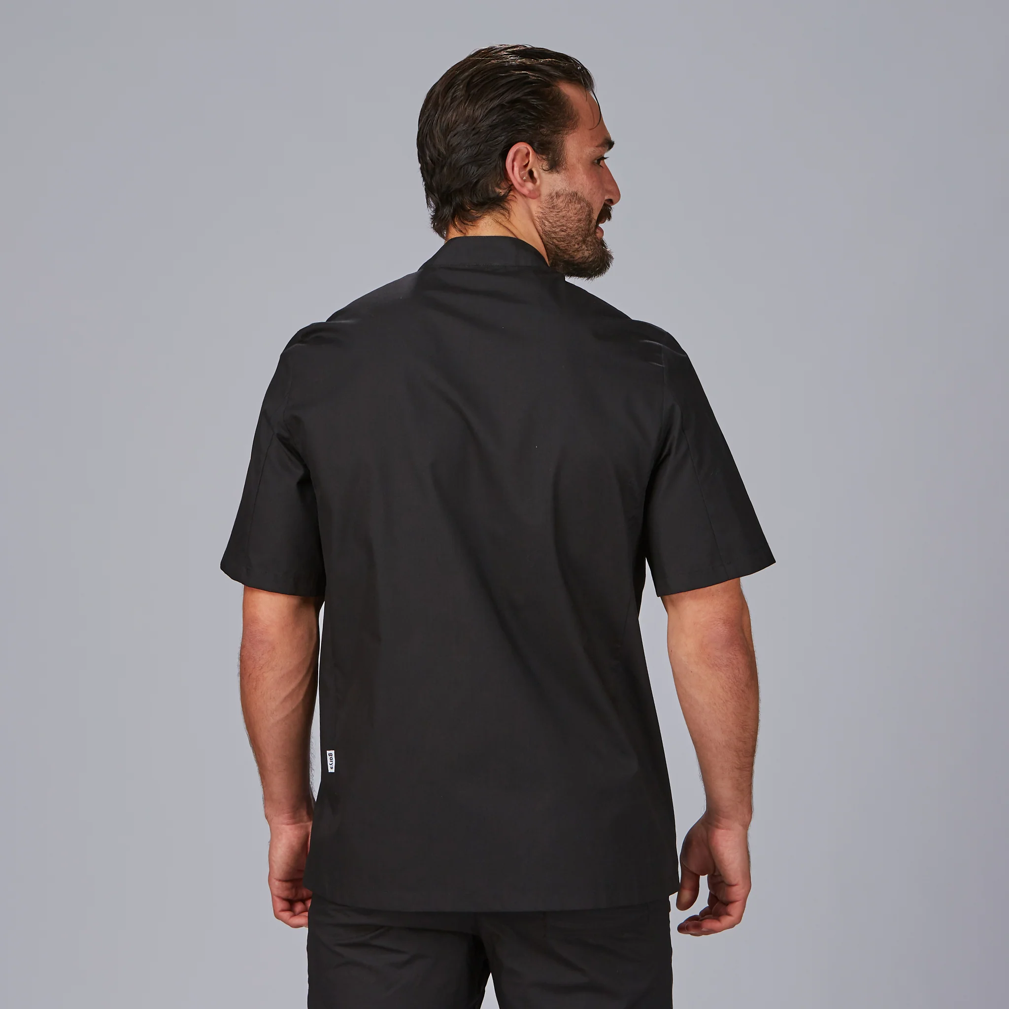 CHAQUETA COCINA UNISEX POPELIN FINO NEGRO M/C - Image 4
