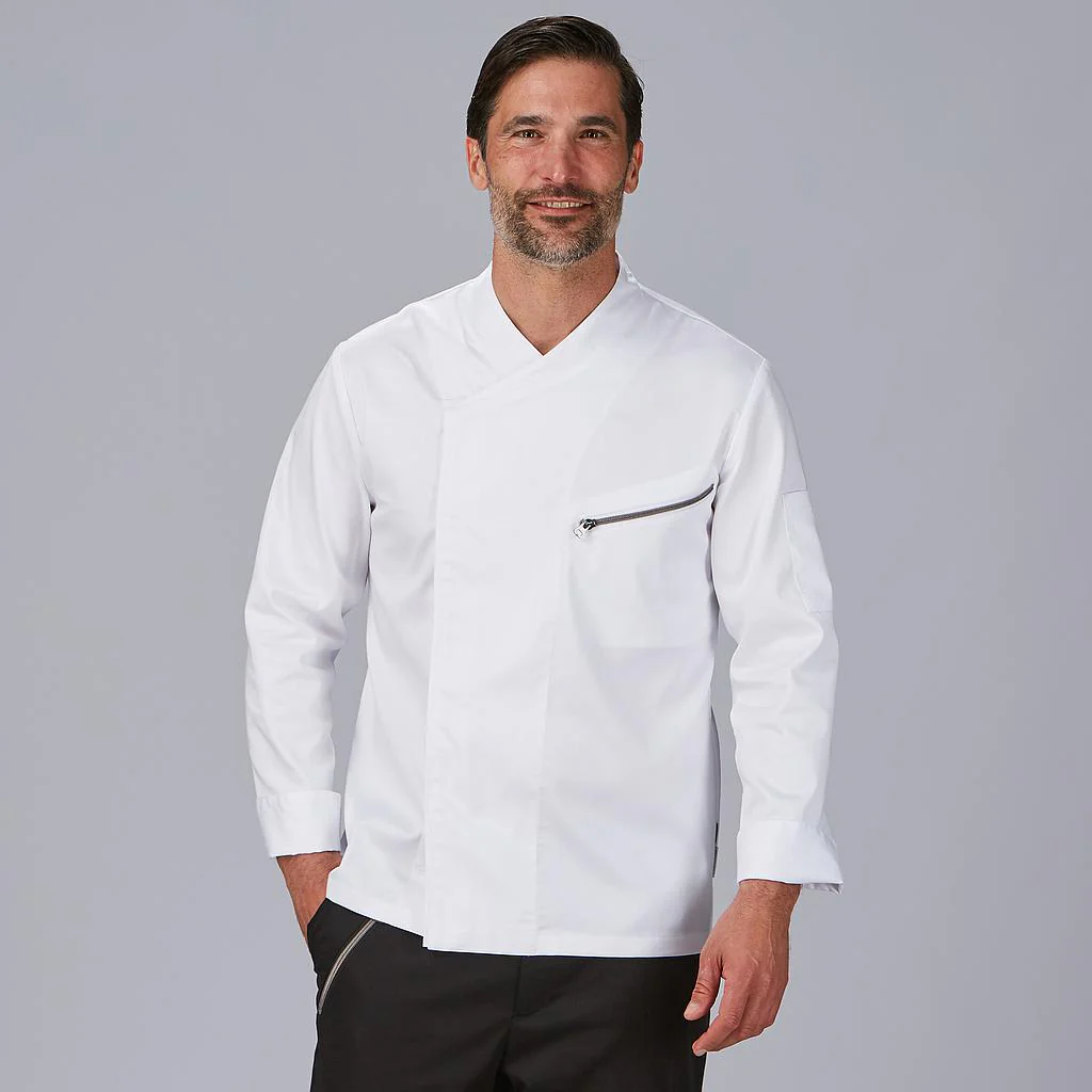 CHAQUETA COCINA UNISEX SATEN ALGODON VICO - Image 2
