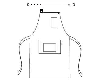 DELANTAL CON PETO CINTA DE CUERO 72X80 CM - Image 14