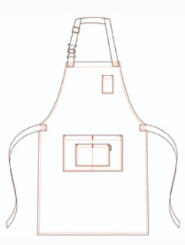 DELANTAL CON PETO HEBILLA ENLAZADA 80X68 CM - Image 20