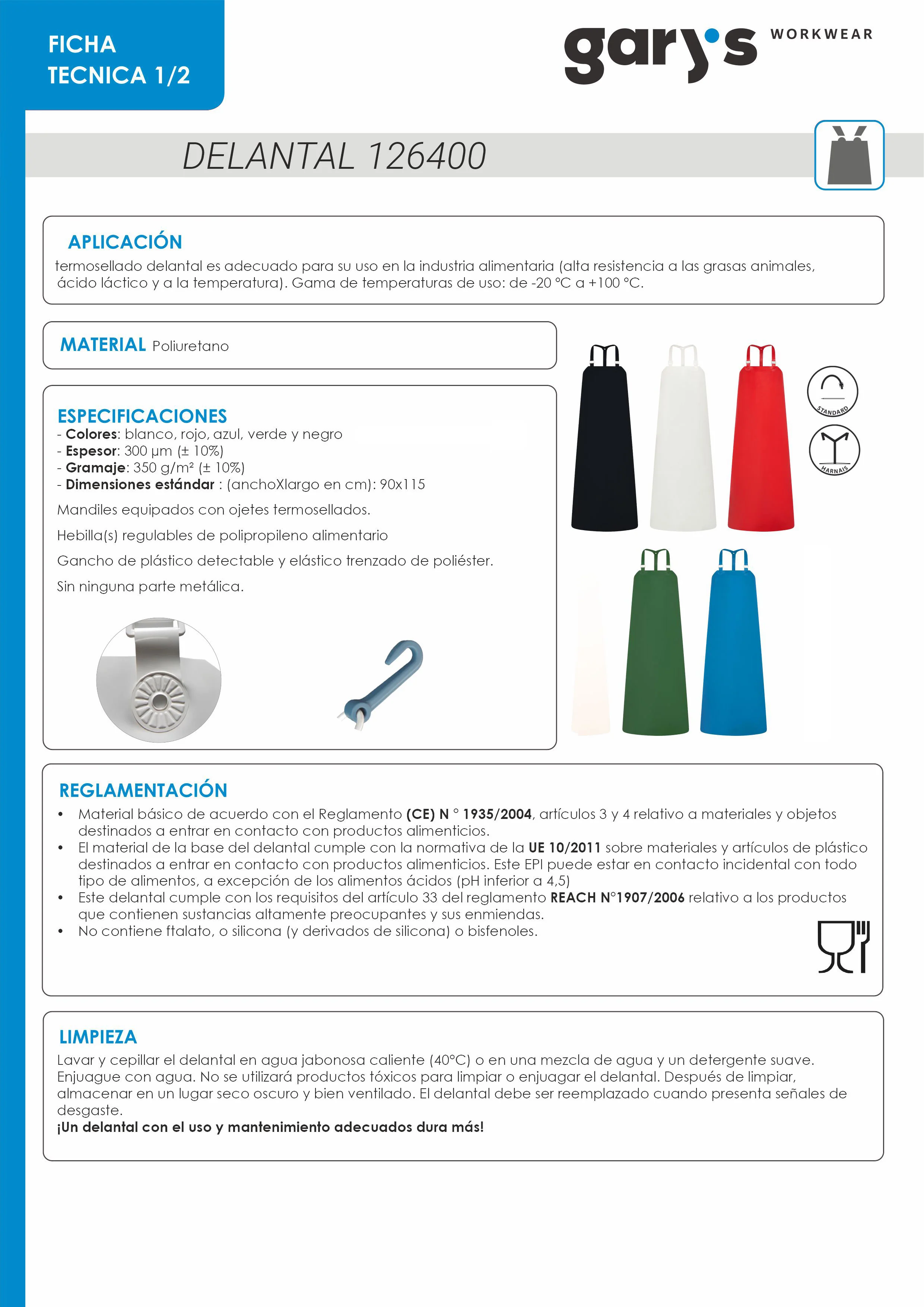 DELANTAL CON PETO POLIURETANO ANDREW 115X90 CM - Image 9