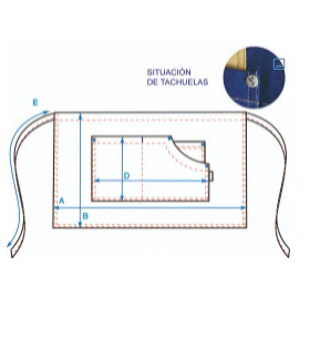 DELANTAL CORTO LAVADO TEJANO AÑIL COMBI MOSTAZA 40X69 CM - Image 5