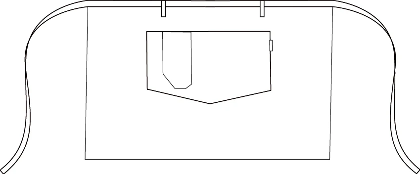 DELANTAL CORTO RAYAS COMBINADO 45X74 CM - Image 5