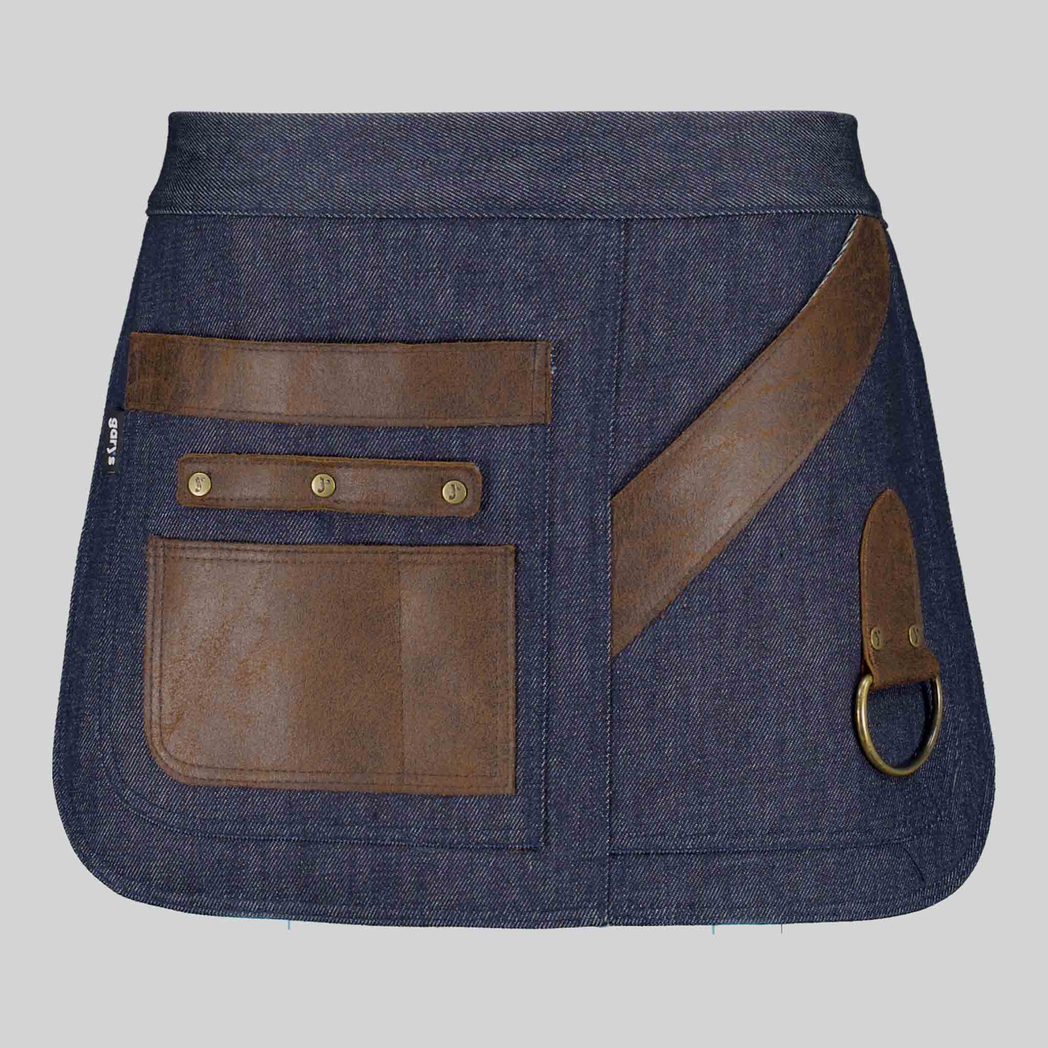 DELANTAL CORTO VAQUERO Y PIEL 30X42 CM - Image 6