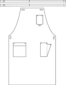 DELANTAL PETO OLLADOS TIRAS COMBI 88X74 CM - Image 22