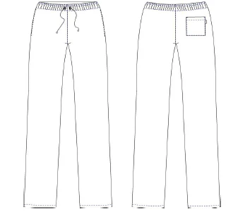 PANTALON UNISEX GOMA+CORDON CUADRO LUTOS BLANCO Y NEGRO - Image 3