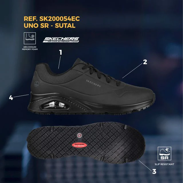 WORK RELAXED FIT: UNO SR - SUTAL SKECHERS HOMBRE - Image 12